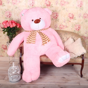  Большой розовый медведь Валера 1.50 метра